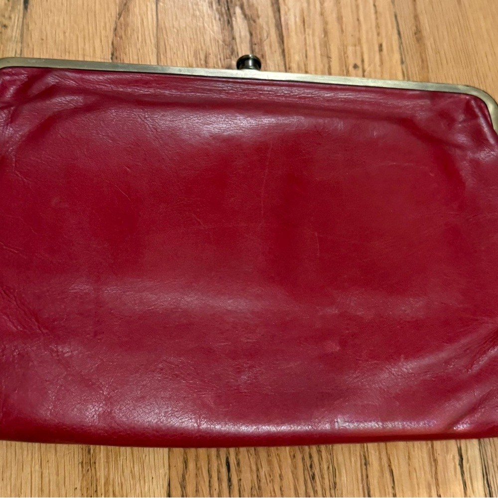 Hobo Lauren Red Leather Clutch Wallet